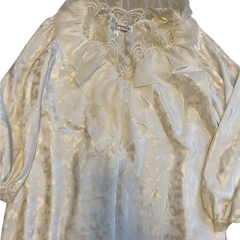 Christian Dior vintage Union Made in USA floral/paisley print/ Small night shirt - Picture 14 of 16